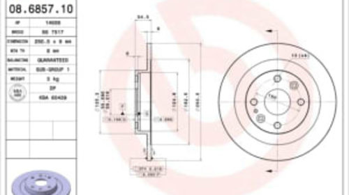 Disc frana spate Dreapta/Stanga MAZDA 323 C IV, 323 F IV, 323 S IV, MX-3, MX-5 I, MX-5 II 1.3/1.6/1.8 06.89-10.05