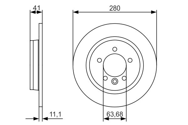 DISC FRANA ~ Spate Dreapta/Stanga VOLVO S40 II (544) 2004 2005 2006 2007 2008 2009 2010 2011 2012 ~ 0 986 479 691 ~ BOSCH