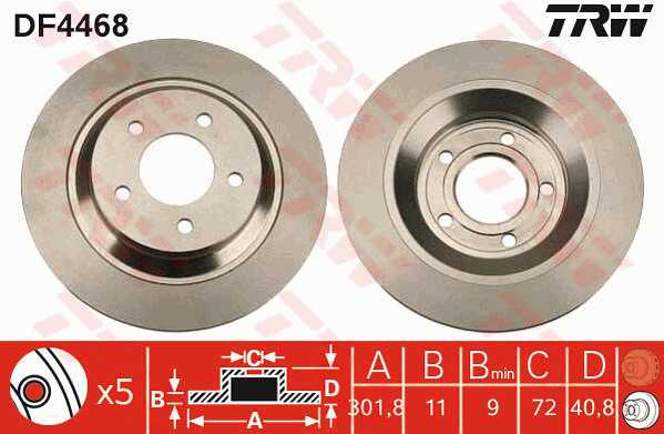Disc Frana Spate Trw Mazda 5 2 2010→ D