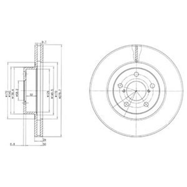 Disc frana SUBARU LEGACY II BD BG DELPHI BG2827