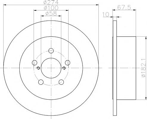 Disc frana SUBARU OUTBACK combi (BL, BP), SUBARU LIBERTY IV (BL, BP), SUBARU LIBERTY IV combi (BL, BP, B13_) - HELLA PAGID 8DD 355 114-641