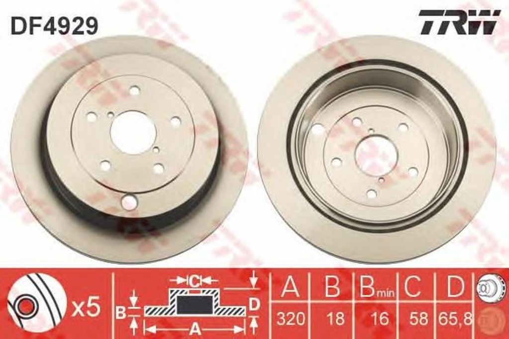 Disc frana SUBARU TRIBECA B9 TRW DF4929