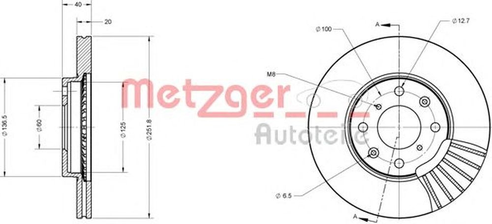 Disc frana SUZUKI SPLASH METZGER 6110255