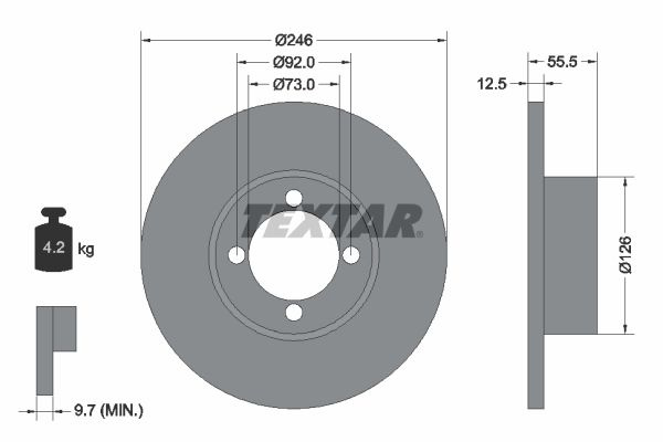 Disc frana TEXTAR 92010700