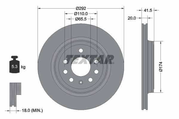 Disc frana TEXTAR 92118403 pentru FERRARI 458 2009-2018
