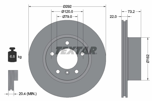 Disc frana TEXTAR 92132805 compatibil cu BMW 1 cup
