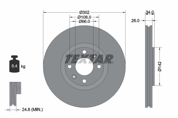 Disc frana TEXTAR 92133203 model CITROEN C4 III (B