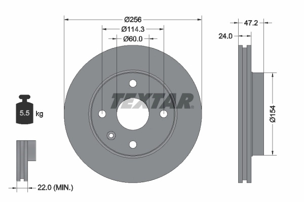 Disc frana TEXTAR 92133500 pentru CHEVROLET VIVANT