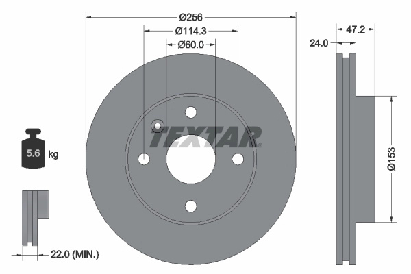 Disc frana TEXTAR 92133600 se potriveste la DAEWOO NUBIRA limuzina (J200) 2003 2004 2005 2006 2007 2008