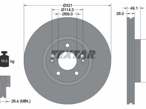 Disc frana TEXTAR 92166005