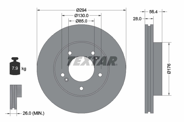 Disc frana TEXTAR 92203203 pentru masina SSANGYONG