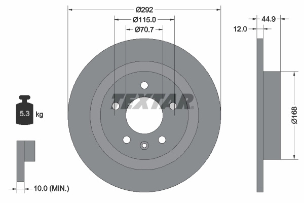 Disc frana TEXTAR 92205703 pentru masina OPEL AMPE
