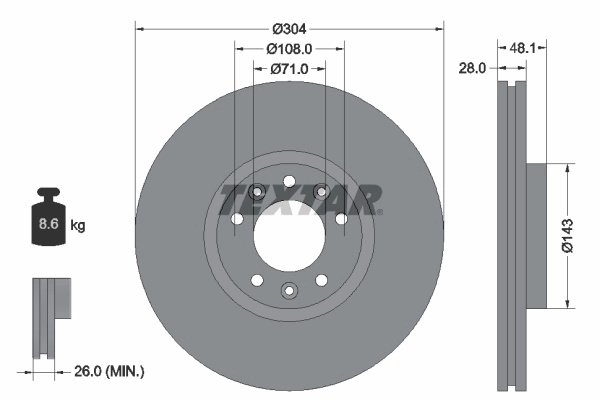 Disc frana TEXTAR 92232305