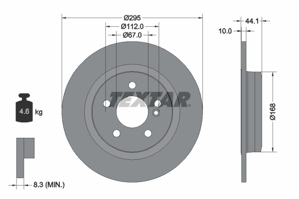 Disc frana TEXTAR 92254903 pentru MERCEDES-BENZ CLA cupe (C117) 2013-2019