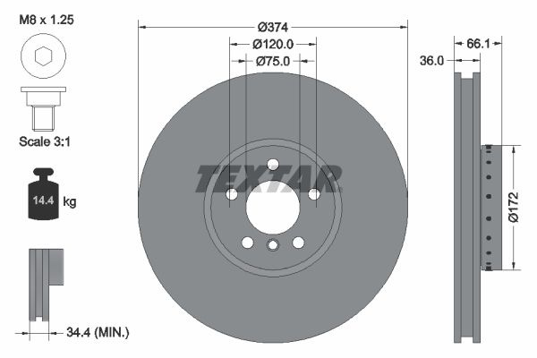 Disc frana TEXTAR 92266325