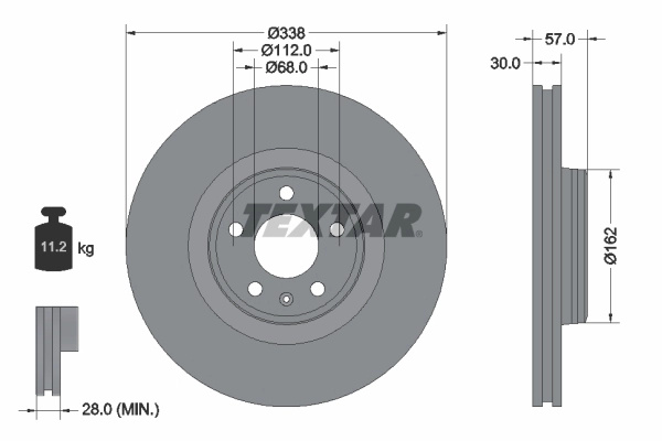 Disc frana TEXTAR 92282605 pentru AUDI A7 Sportback (4KA) 2017-2025