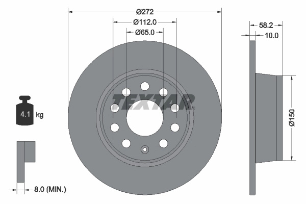 Disc frana TEXTAR 92300003 pentru VW JETTA VII limuzina (BU3, BU4) 2017 2018 2019 2020 2021 2022 2023 2024 2025