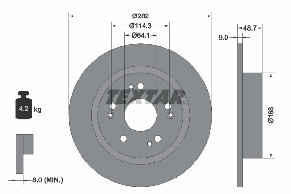 Disc frana TEXTAR 92301603 pentru HONDA (GAC) VEZEL (RV_) 2022-2025