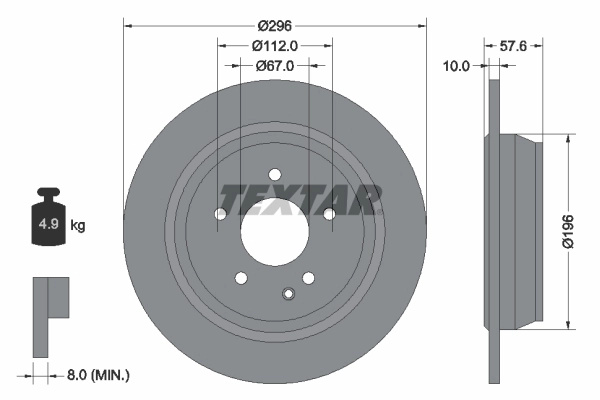 Disc frana TEXTAR 93123503 pentru MERCEDES-BENZ VIANO (W639) 2003-2019