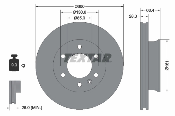 Disc frana TEXTAR 93143203