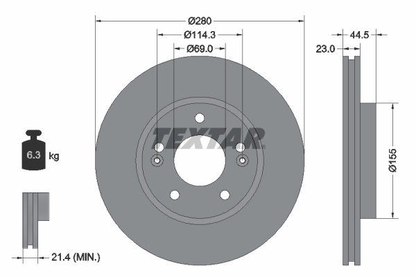 Disc frana Textar HYUNDAI i30 cupe 2013-2020 - 92243103