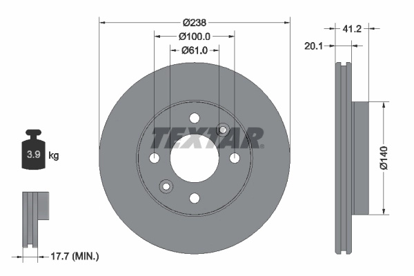 Disc frana Textar RENAULT CLIO II Caseta/ Hatchbac