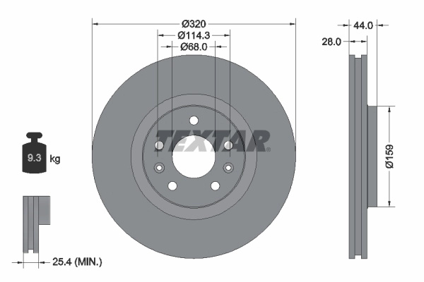 Disc frana Textar RENAULT MEGANE IV hatchback (B9A