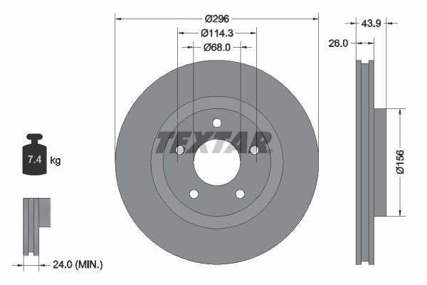 Disc frana Textar VENUCIA T70 2015-2024 - 92167405