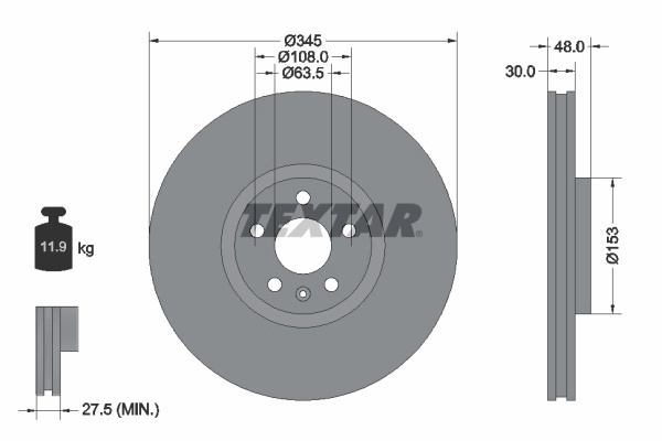 Disc frana Textar VOLVO ASIA XC40 2019-2025 - 92289805