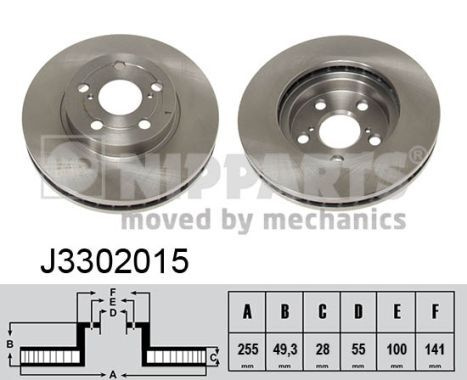 Disc frana # Toyota Carina 1993 1994 1995 1996 1997 # J3302015 # NIPPARTS