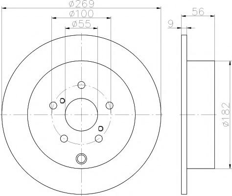 Disc frana TOYOTA PRIUS hatchback (NHW20_) - HELLA PAGID 8DD 355 114-891