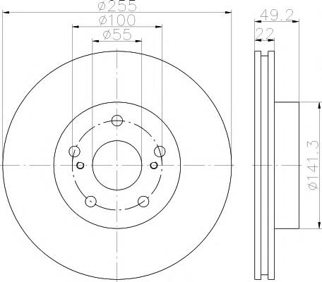 Disc frana TOYOTA PRIUS hatchback (NHW20_) - MINTEX MDC1953