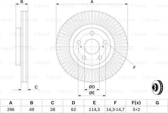 Disc frana TOYOTA RAV 4 III (_A3_), Crossover, 06.2005 - 08.2014 BOSCH 0 986 479 768