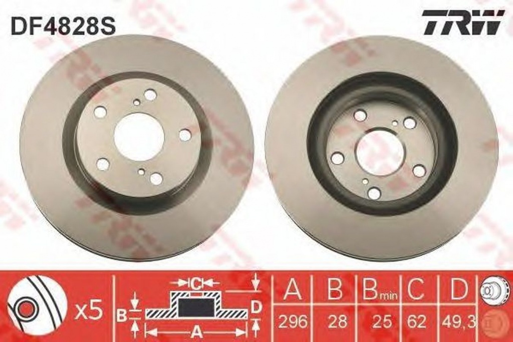 Disc frana TOYOTA RAV 4 III ACA3 ACE ALA3 GSA3 ZSA3 TRW DF4828S