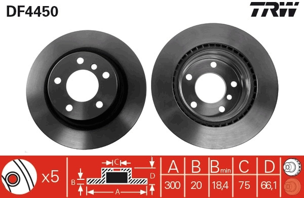 Disc frana TRW BMW 1 (E81) 2006-2012 - DF4450