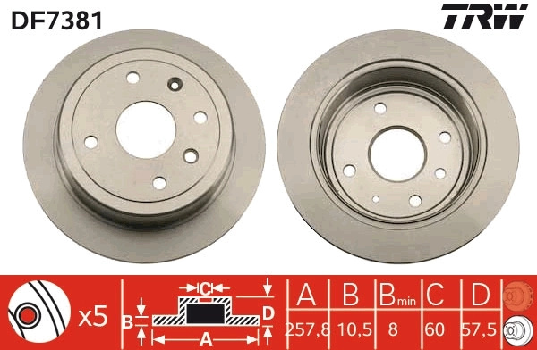 Disc frana TRW DAEWOO NUBIRA Wagon (J100) 2000-2005 - DF7381