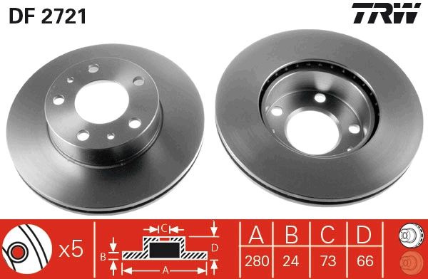 Disc frana TRW DF2721 pentru CITROEN JUMPER I bus (230P)