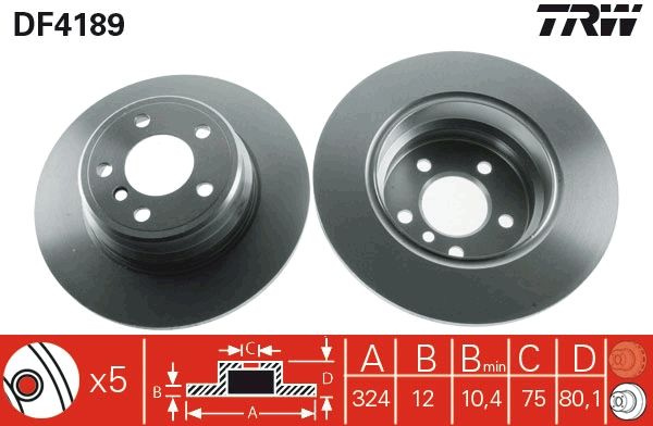 Disc frana TRW DF4189 pentru BMW X5 (E53)