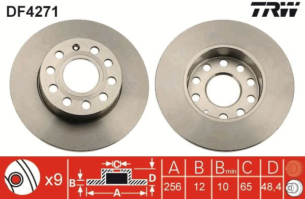 Disc frana TRW DF4271 pentru AUDI A3 (8P1)