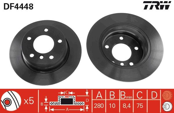 Disc frana TRW DF4448 pentru BMW 1 (E81)