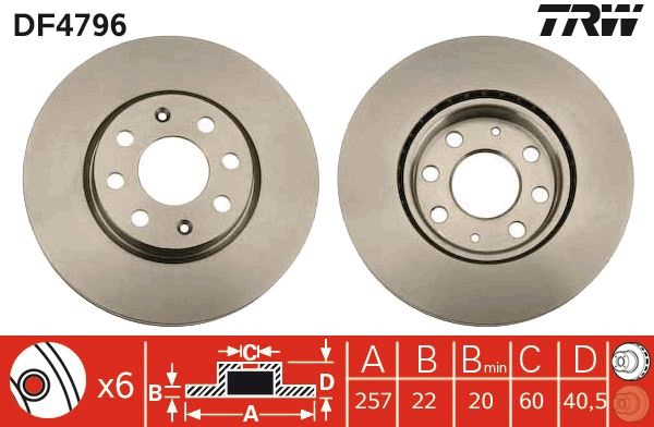 Disc frana TRW DF4796 pentru FIAT GRANDE PUNTO (199), GRANDE PUNTO (199_) de la 2005
