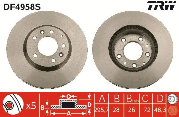 Disc frana TRW DF4958S pentru MAZDA CX-7 (ER)