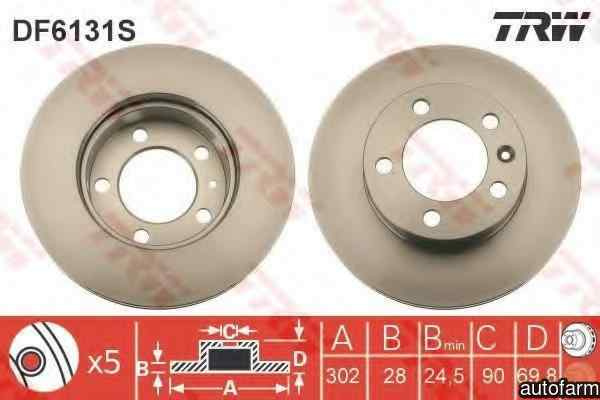 Disc frana VAUXHALL MOVANO Mk II B Combi TRW DF6131S