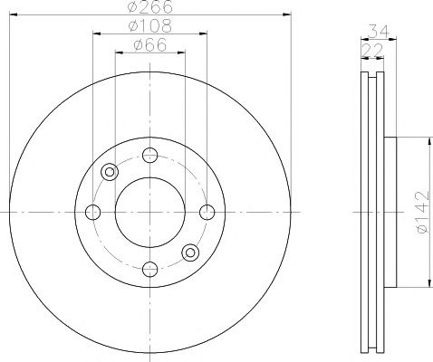 Disc frana ventilat punte fata CITROEN C3 Aircross II Van (2C, 2R) (An fabricatie 05.2019 - ..., 82 - 120 CP, Diesel, Benzina) - Cod intern: W20140346 - LIVRARE DIN STOC in 24 ore!!!