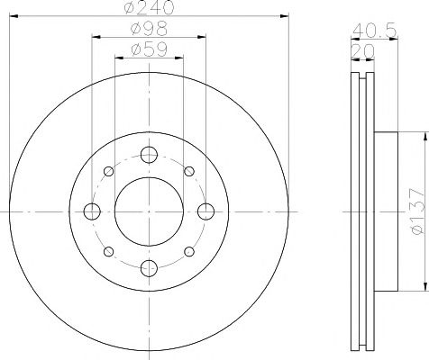 Disc frana ventilat punte fata FIAT Panda Van (169