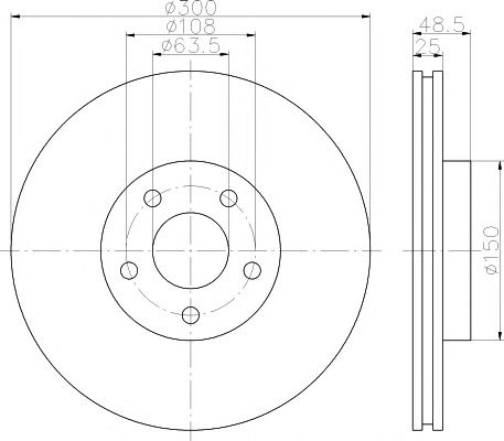 Disc frana ventilat punte fata FORD Grand C-Max Van (An fabricatie 12.2010 - ..., 95 - 170 CP, Diesel, Benzina) - Cod intern: W20114134 - LIVRARE DIN STOC in 24 ore!!!