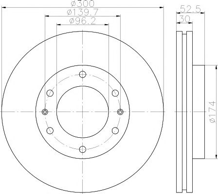 Disc frana ventilat punte fata HYUNDAI H-1/i800 Travel (TQ) (An fabricatie 09.2007 - ..., 101 - 175 CP, Diesel, Benzina) - Cod intern: W20140937 - LIVRARE DIN STOC in 24 ore!!!