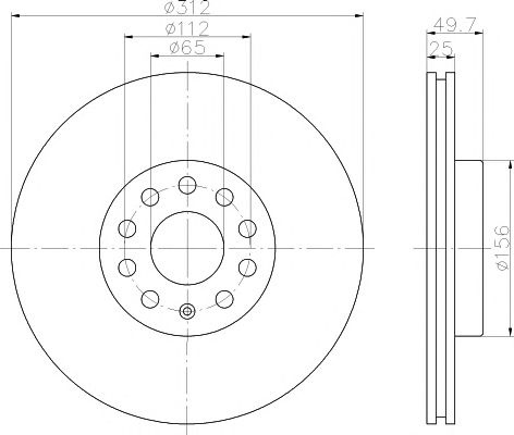 Disc frana ventilat punte fata SKODA Octavia II Hatchback (1Z3) (An fabricatie 10.2005 - 02.2013, 170 - 200 CP, Diesel, Benzina) - Cod intern: W20113367 - LIVRARE DIN STOC in 24 ore!!!
