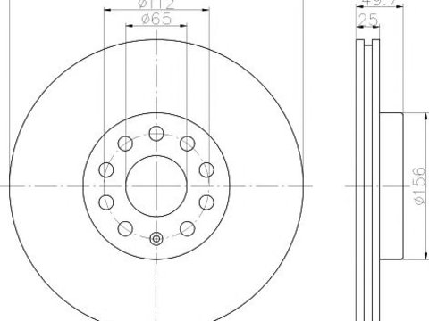 Disc frana ventilat punte fata SKODA Octavia II Hatchback (1Z3) (An fabricatie 10.2005 - 02.2013, 170 - 200 CP, Diesel, Benzina) - Cod intern: W20140542 - LIVRARE DIN STOC in 24 ore!!!