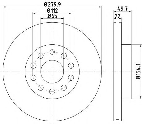 Disc frana ventilat punte fata VW Jetta Mk5 (1K) (An fabricatie 08.2005 - 10.2010, 90 - 200 CP, Diesel, Benzina, Benzina/Etanol) - Cod intern: W20140377 - LIVRARE DIN STOC in 24 ore!!!